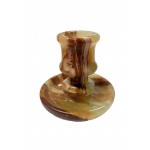 Onyx Green Candlestick Holders Round 3 X 3"